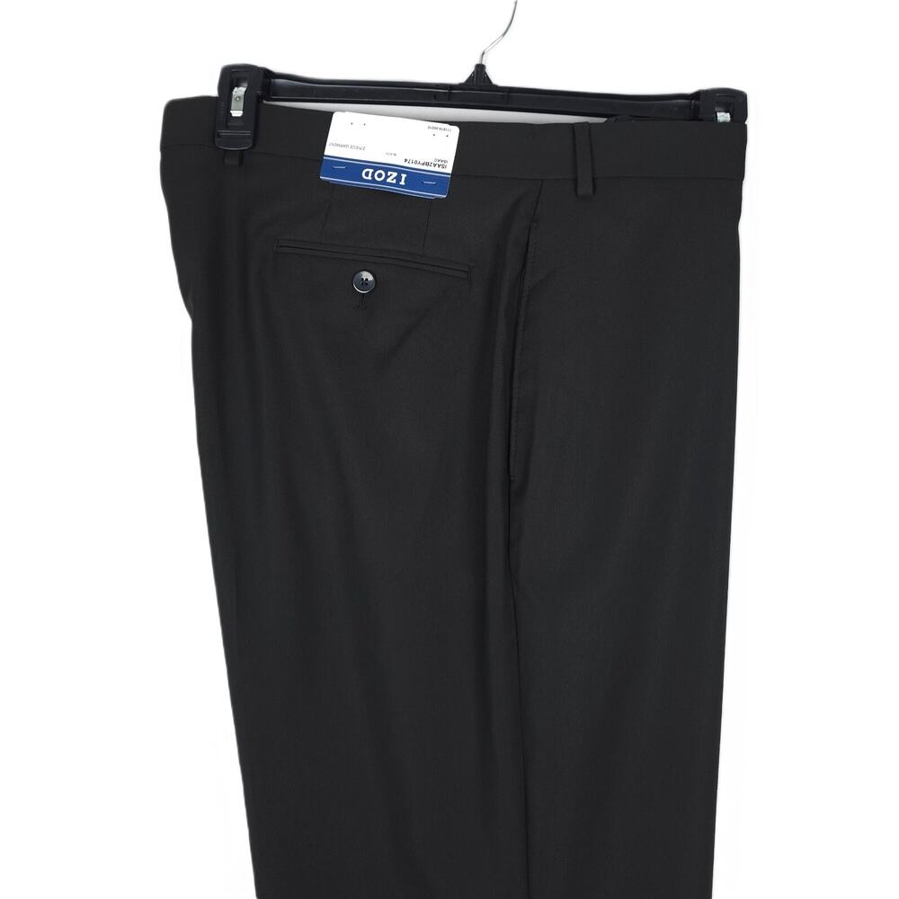 Izod Mens Classic Fit Suit Pants 34x32 Black Textured Solid Stretch NWT